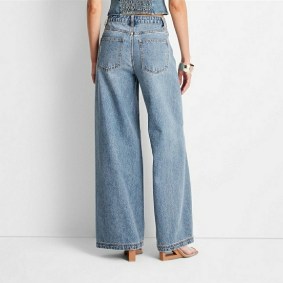 Future Collective with Jenee Naylor  Women's High-Rise Wide Leg Jeans sz 12 - Picture 3 of 4